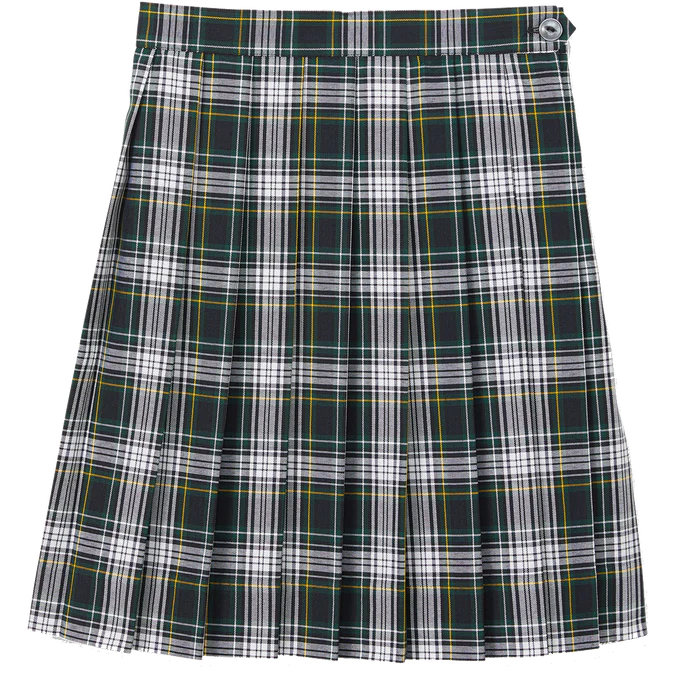 a plaid green skirt